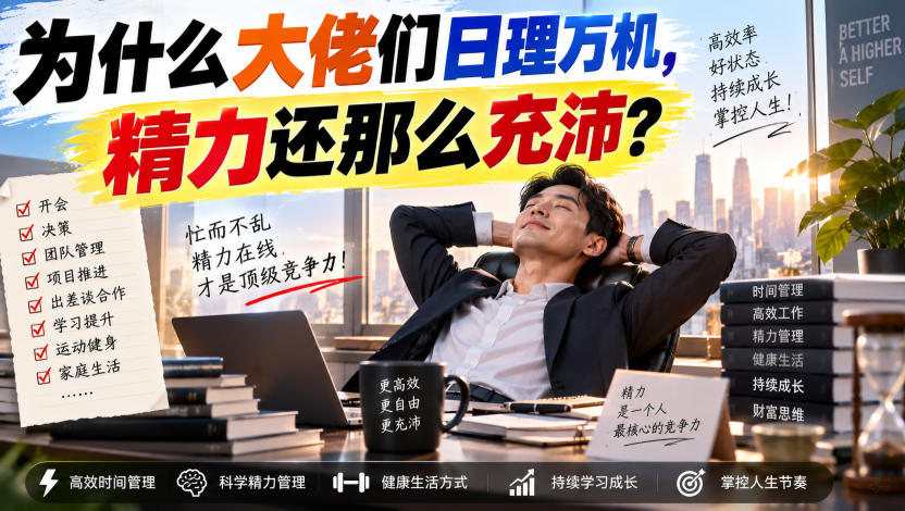 付费文章：为什么大佬们日理万机，精力还那么充沛？-小艾项目网
