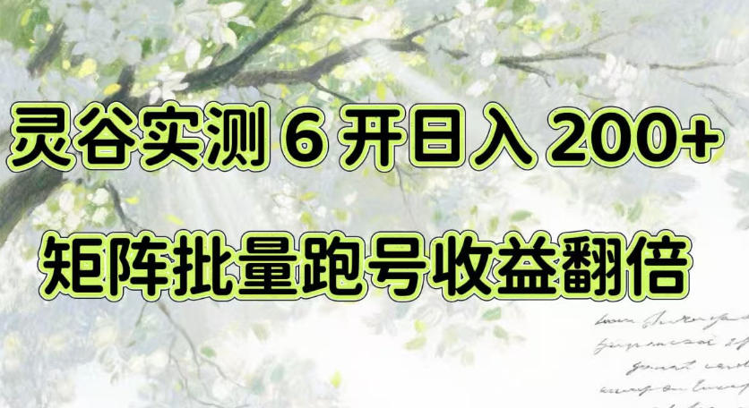 一台电脑就能做！灵谷实测6开日入200+，矩阵批量跑号收益翻倍【揭秘】-小艾项目网