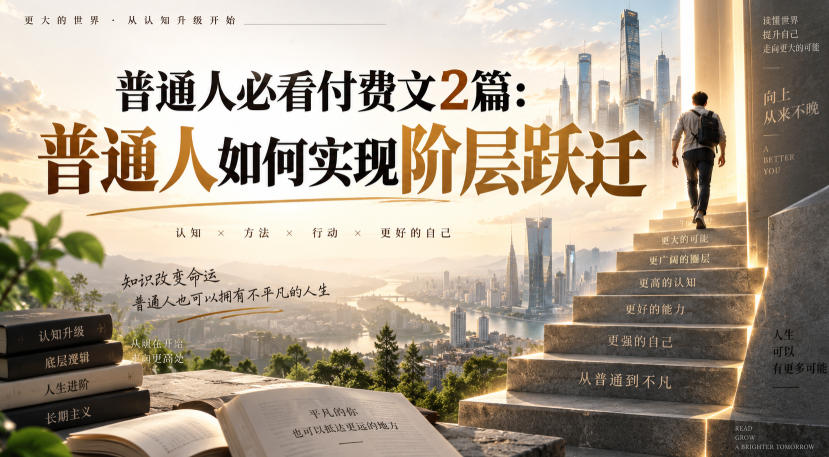 普通人必看付费文2篇：普通人如何实现阶层跃迁-小艾项目网