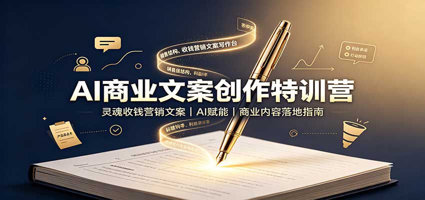 AI商业文案创作特训营:灵魂收钱营销文案,AI赋能,商业内容落地指南-小艾项目网