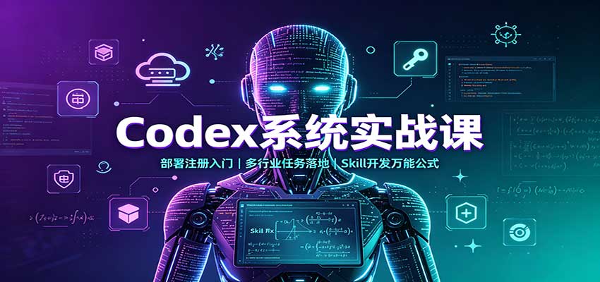 Codex系统实战课:部署注册入门,多行业任务落地,Skill开发万能公式-小艾项目网