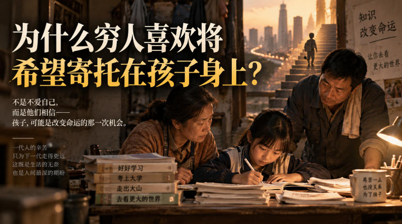 某社群精品文章:为什么穷人喜欢将希望寄托在孩子身上?-小艾项目网