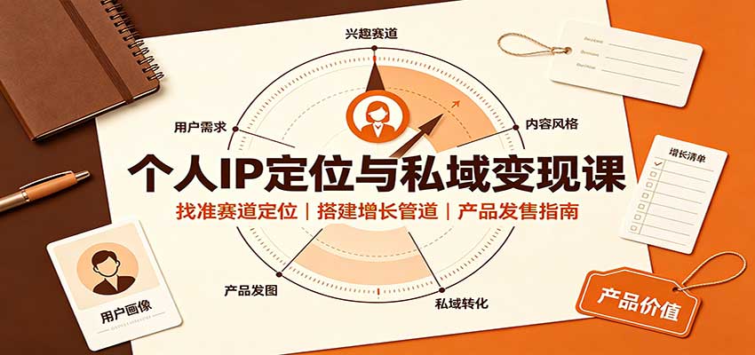 个人IP定位与私域变现课:找准赛道定位,搭建增长管道,产品发售指南-小艾项目网