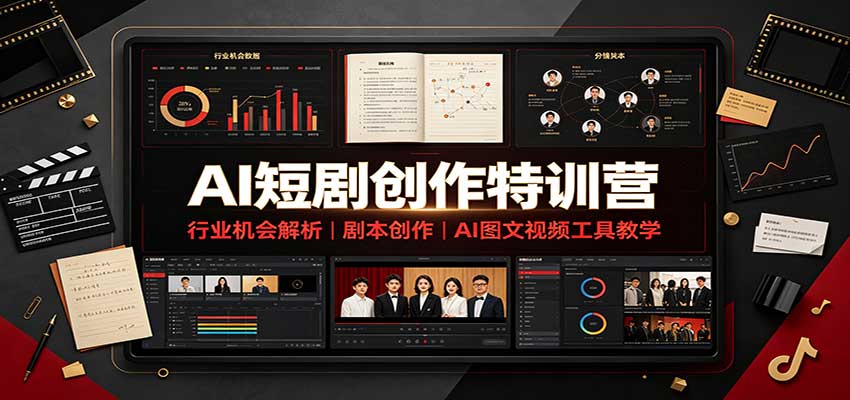 AI短剧创作特训营：行业机会解析，剧本创作，AI图文视频工具教学(文字版)-小艾项目网