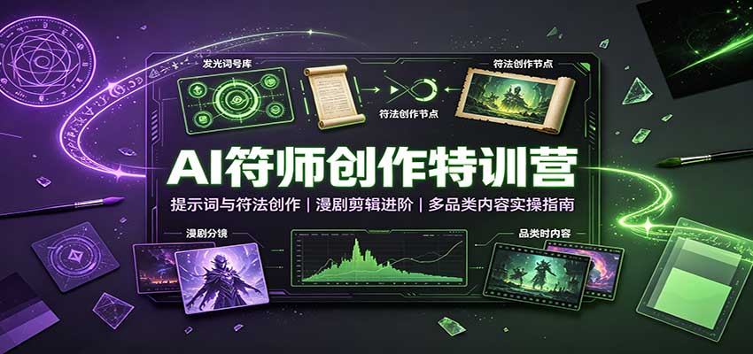 AI符师创作特训营：提示词与符法创作，漫剧剪辑进阶，多品类内容实操指南-小艾项目网
