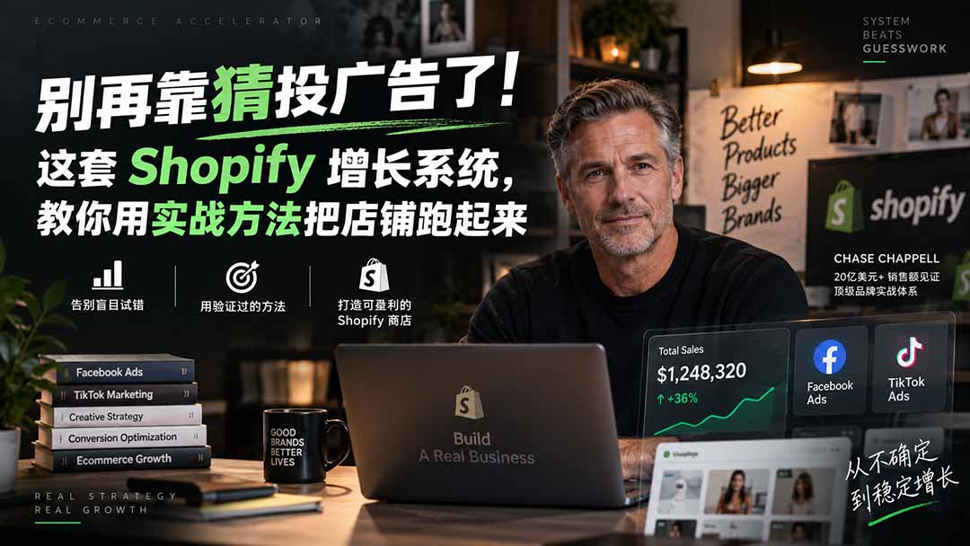 别再靠猜投广告了!这套 Shopify 增长系统,教你用实战方法把店铺跑起来【原创双语字幕】-小艾项目网