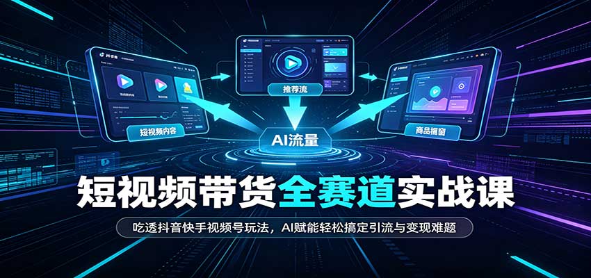 短视频带货全赛道:吃透抖音快手视频号玩法,AI赋能轻松搞定引流与变现难题-小艾项目网
