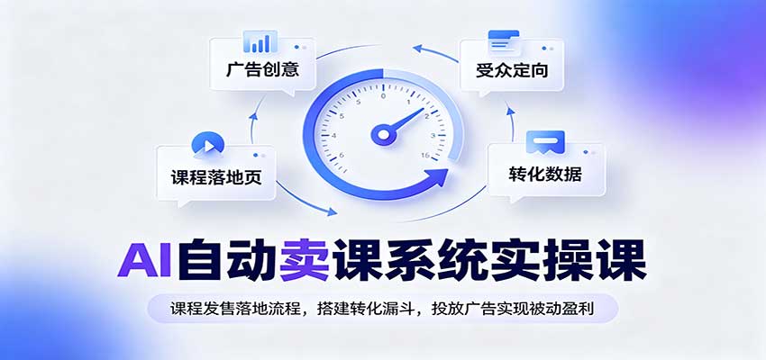 AI自动卖课系统实操课:课程发售落地流程,搭建转化漏斗,投放广告实现被动盈利-小艾项目网