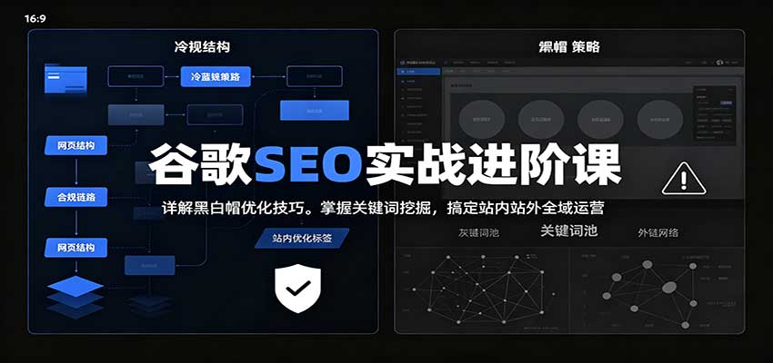 2026谷歌SEO实战进阶课:详解黑白帽优化技巧,掌握关键词挖掘,搞定站内站外全域运营-小艾项目网