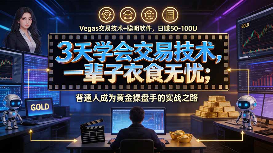 3天学会做交易,普通人快速成为操盘手” Vegas交易系统+聪明软件 , 日赚50-1000U, 长期稳定,小白轻松上手-小艾项目网