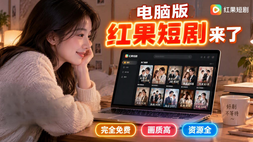 手机看短剧费眼？电脑版红果短剧来了，完全免费、画质高、资源全-小艾项目网