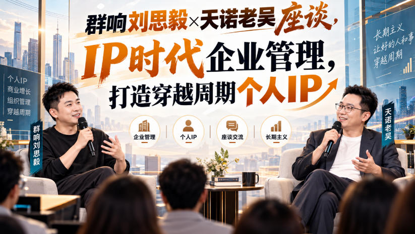 群响刘思毅×天诺老吴座谈，IP时代企业管理，打造穿越周期个人IP-小艾项目网