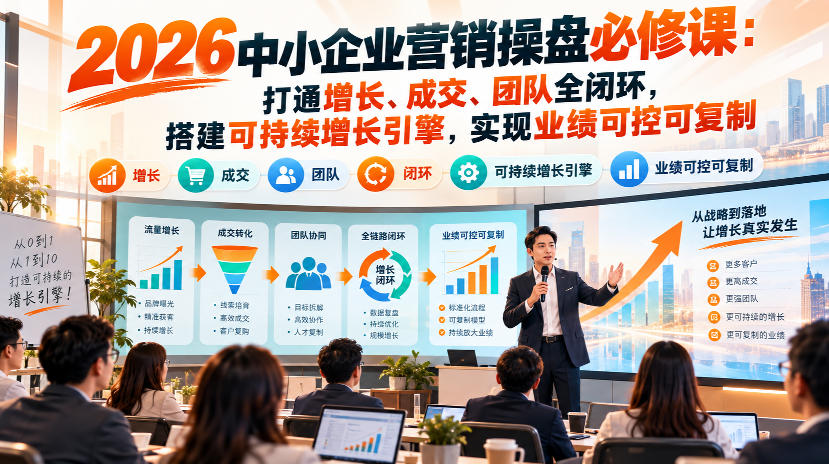 2026中小企业营销操盘必修课：打通增长、成交、团队全闭环，搭建可持续增长引擎，实现业绩可控可复制-小艾项目网
