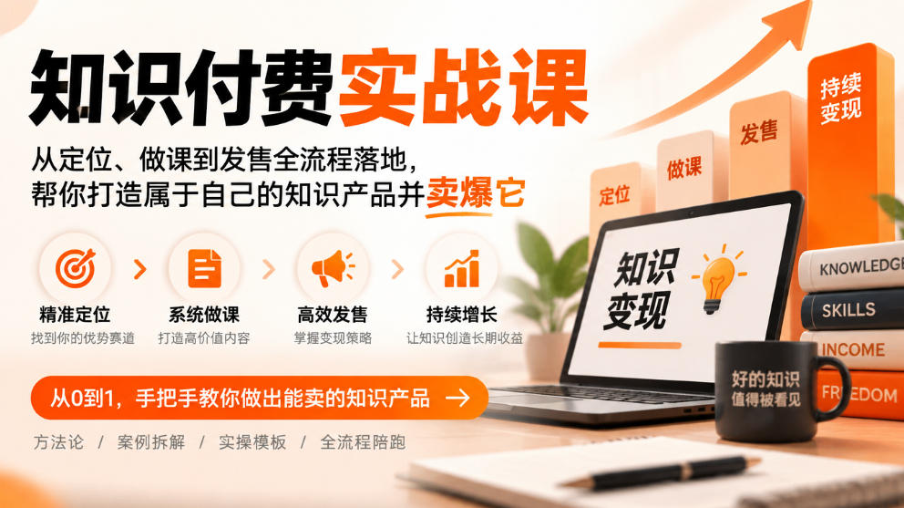 知识付费实战课：从定位、做课到发售全流程落地，帮你打造属于自己的知识产品并卖爆它-小艾项目网
