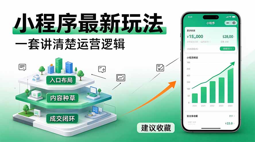 微信小程序最新玩法 四种收益来源,单日收入400+-资源宝库