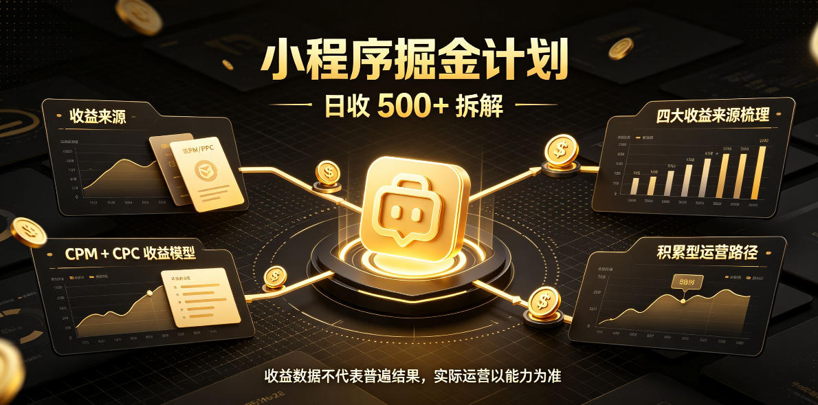 小程序推广计划，日收500+，腾讯官方打款，客户留存率高，收益长期稳定【揭秘】-小艾项目网
