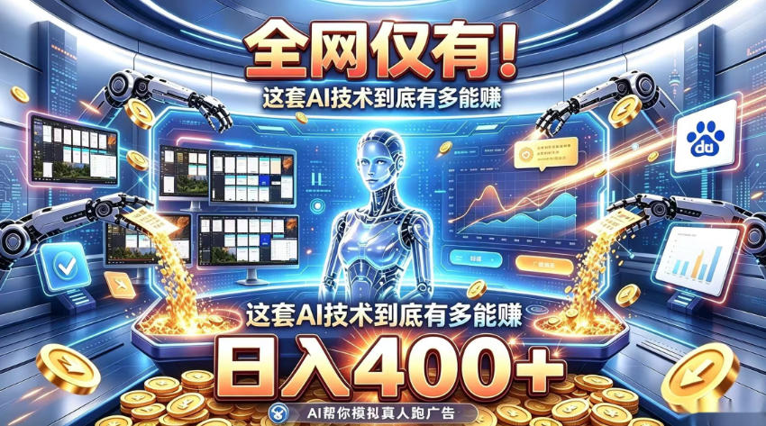 全网仅有！这套AI技术到底有多能賺，日入400+，无需人工干预，实现真正被动变现【揭秘】-资源宝库