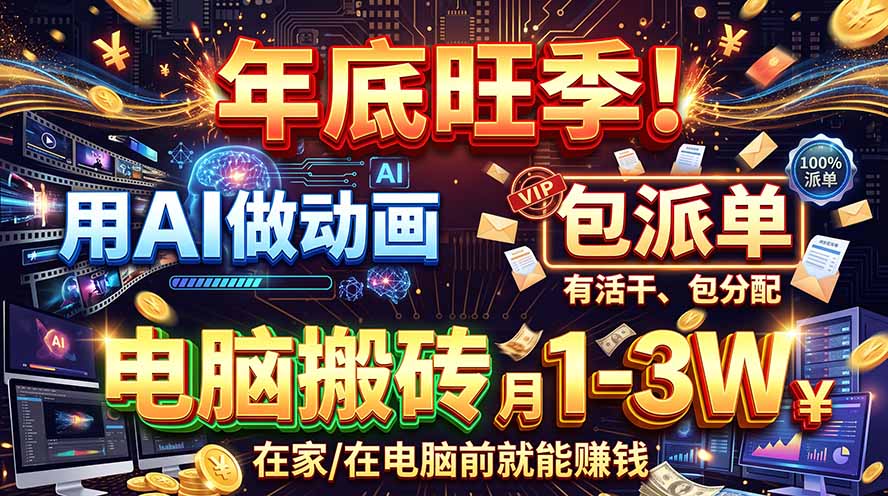 AI代做动画，旺季捡钱！一单500-1000+，提供做单渠道，新手可做！-资源宝库
