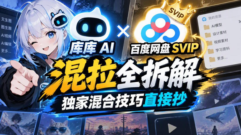 库库AI×百度网盘SVIP混拉全拆解，独家混合技巧直接抄-小艾项目网