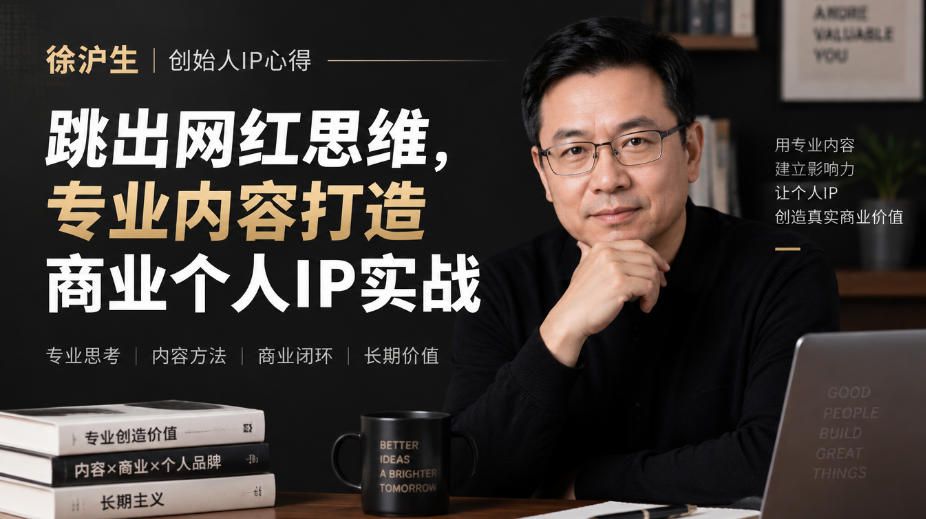 徐沪生创始人IP心得|跳出网红思维,专业内容打造商业个人IP实战【文档】-小艾项目网