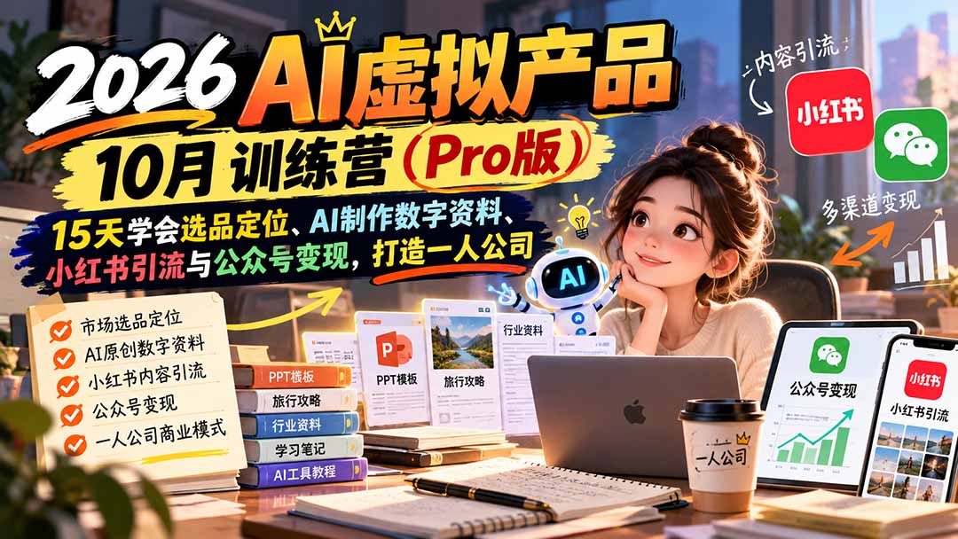 2026AI虚拟产品10月训练营(Pro版-资源宝库