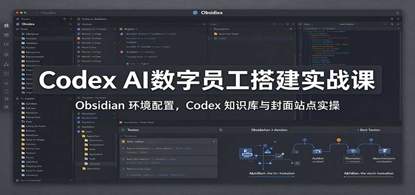Codex AI数字员工搭建实战课：Obsidian 环境配置，Codex 知识库与封面站点实操-小艾项目网