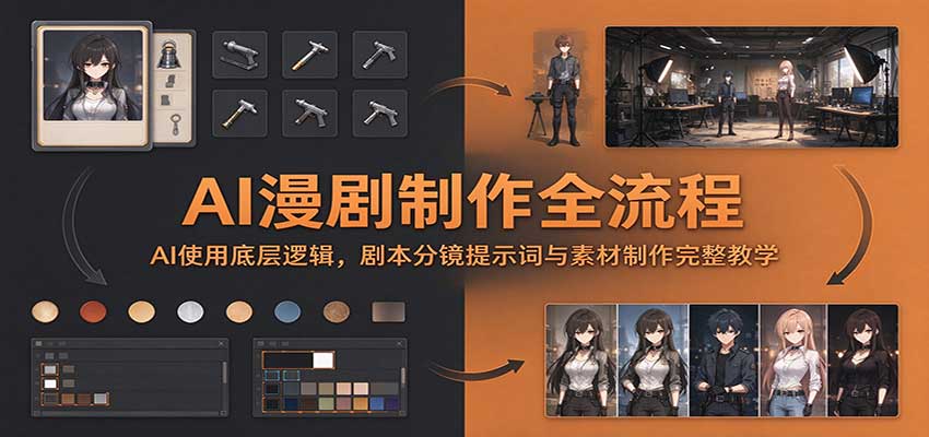AI漫剧制作全流程：AI使用底层逻辑，剧本分镜提示词与素材制作完整教学-小艾项目网