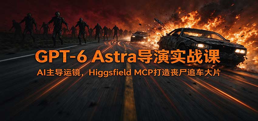 GPT-6 Astra导演实战课：AI主导运镜，Higgsfield MCP打造丧尸追车大片-小艾项目网