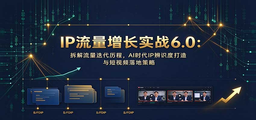 IP流量增长实战6.0：拆解流量迭代历程，AI时代IP辨识度打造与短视频落地策略-小艾项目网