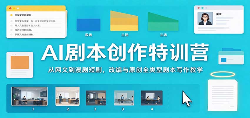 AI剧本创作特训营：从网文到漫剧短剧，改编与原创全类型剧本写作教学-小艾项目网