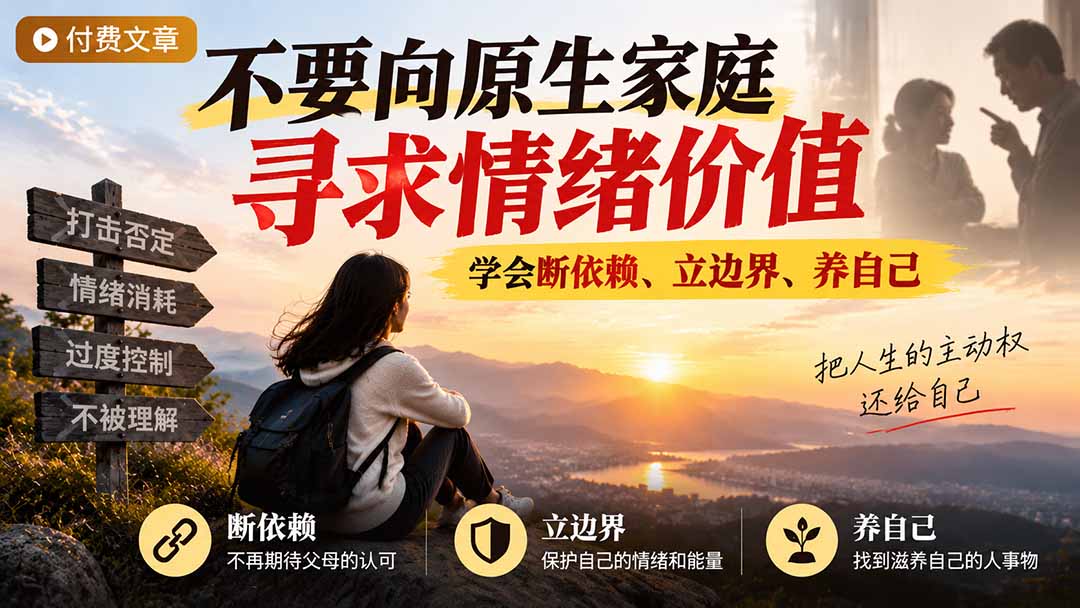 付费文章:不要向原生家庭寻求情绪价值,学会断依赖、立边界、养自己-小艾项目网