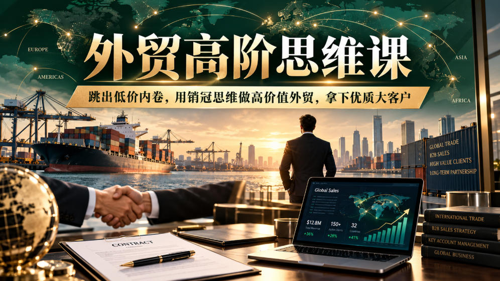 外贸高阶思维课,跳出低价内卷,用销冠思维做高价值外贸,拿下优质大客户-小艾项目网