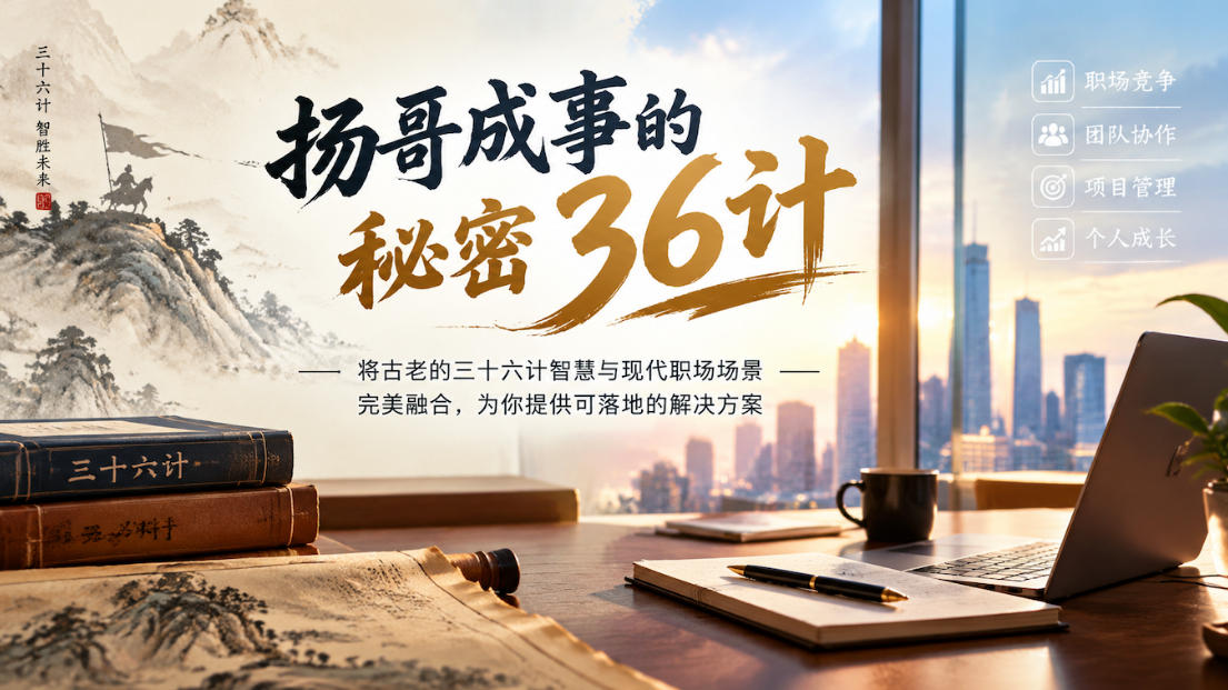 扬哥成事的秘密36计,将古老的三十六计智慧与现代职场场景完美融合,为你提供可落地的解决方案-小艾项目网