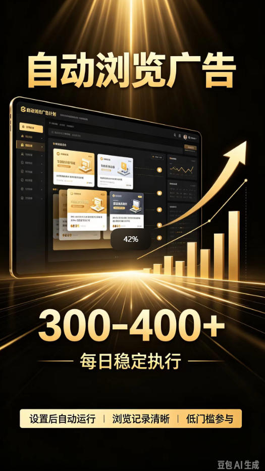 自动浏览广告计划,0门槛副业,日入300-400,躺賺稳定风口项目,无需人工操作,解放双手【揭秘】-小艾项目网