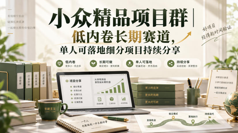 小众精品项目群｜低内卷长期赛道，单人可落地细分项目持续分享-小艾项目网