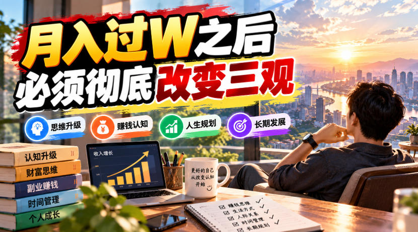 某公众号付费文章:月入过W之后,必须彻底改变三观-小艾项目网