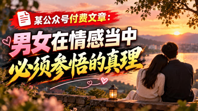 某公众号付费文章：男女在情感当中必须参悟的真理-小艾项目网