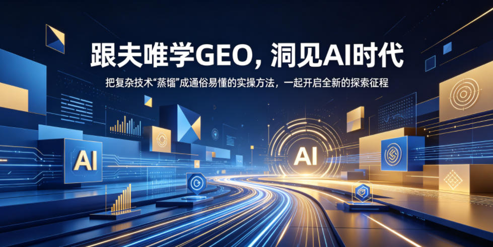 跟夫唯学GEO，洞见AI时代，把复杂技术“蒸馏”成通俗易懂的实操方法，一起开启全新的探索征程(更新26年10月)-小艾项目网