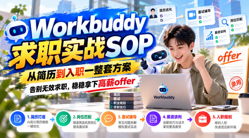 Workbuddy求职实战SOP，从简历到入职一整套方案，告别无效求职，稳稳拿下高薪offer-小艾项目网