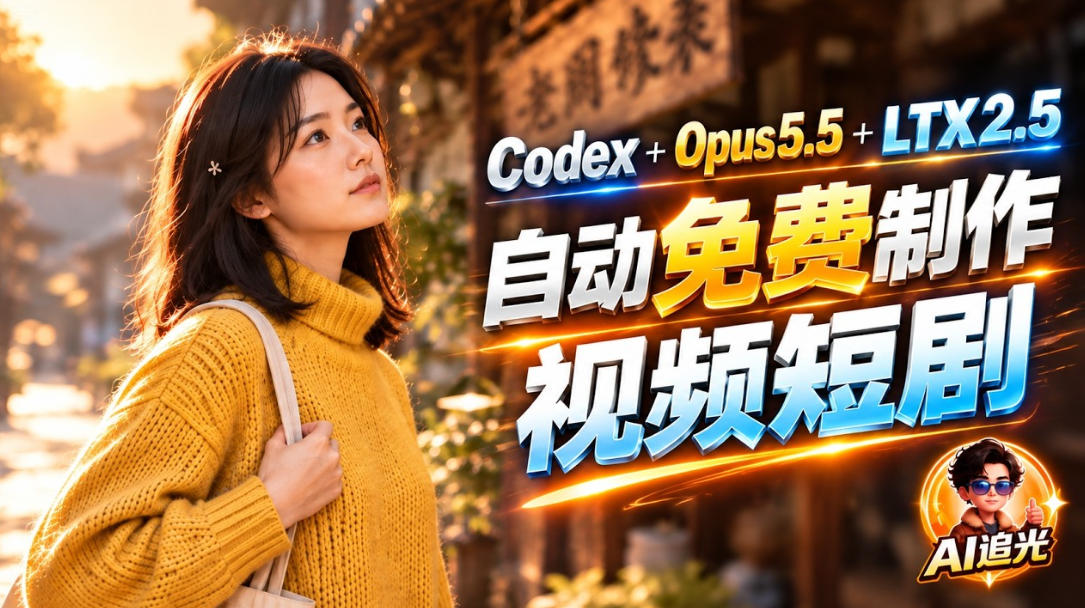 【无水印】Codex出图+免费LTX-2.5生成视频,Claude Opus 5.5全自动剪出1分钟情感短剧《停了的表》-小艾项目网