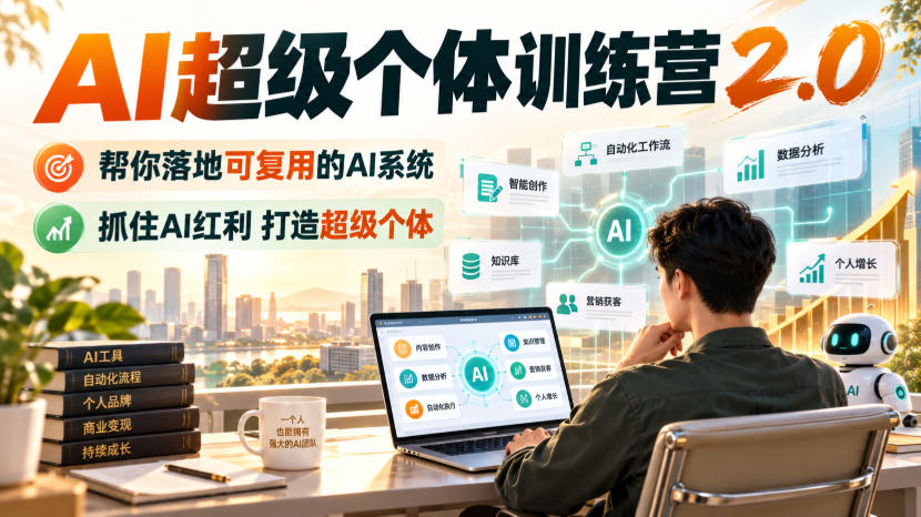 AI超级个体训练营2.0,帮你落地可复用的AI系统,抓住AI红利打造超级个体-小艾项目网