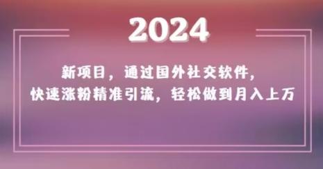 2024新项目，通过国外社交软件，快速涨粉精准引流，轻松做到月入上万【揭秘】-小艾项目网