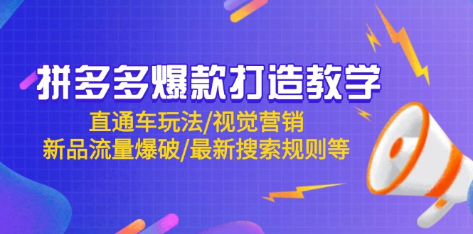 拼多多爆款打造教学：直通车玩法/视觉营销/新品流量爆破/最新搜索规则等-小艾项目网