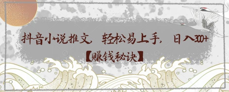 抖音小说推文，轻松易上手，日入300+【赚钱秘诀】-小艾项目网