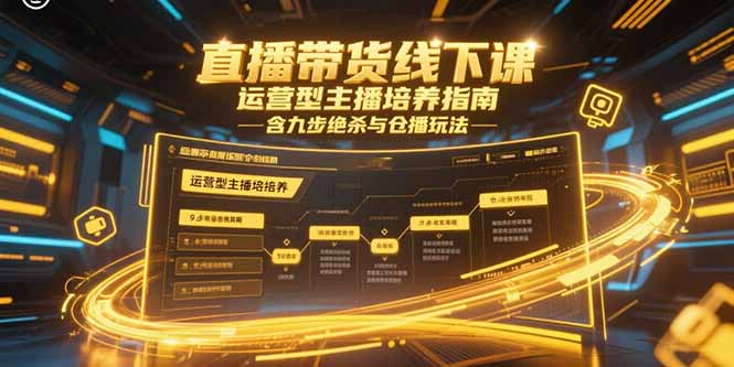直播带货线下课，运营型主播培养指南，含九步绝杀与仓播玩法-小艾项目网