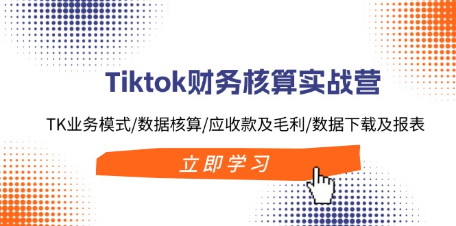 Tiktok财务核算实战营：TK业务模式/数据核算/应收款及毛利/数据下载及报表-小艾项目网