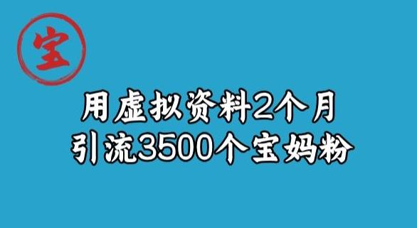 宝哥虚拟资料项目，2个月引流3500个宝妈粉-小艾项目网
