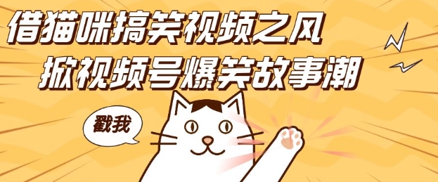借猫咪搞笑视频之风，掀视频号爆笑故事潮，轻松日入四位数，无门槛快速入门!-小艾项目网