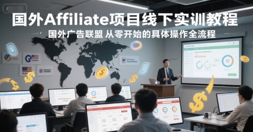 国外Affiliate项目线下实训教程，国外广告联盟从零开始的具体操作全流程-小艾项目网