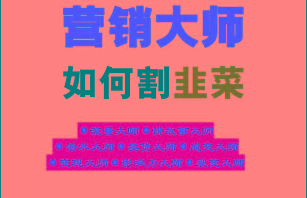 《营销大师如何割韭菜》禁止外传的大师绝学电子书-小艾项目网